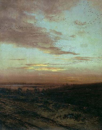 Alexei Savrasov Evening. Migration of birds, oil painting picture